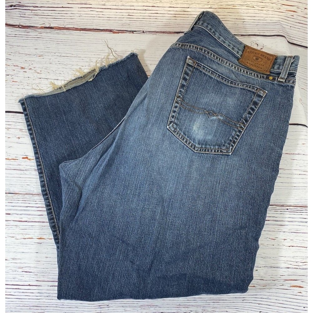 Lucky Mens Jeans 181 Relaxed Straight Leg Size 42 x 26 Short Blue 100% Cotton